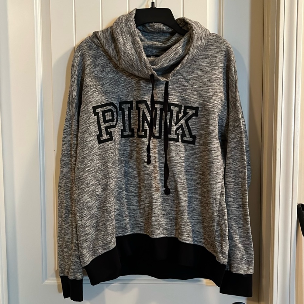 Over sized PINK cow-neck hoodie!